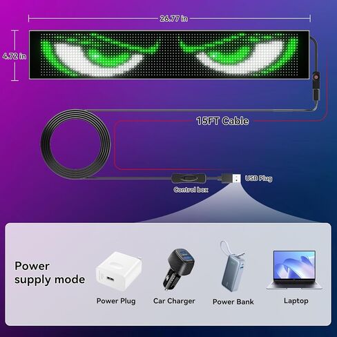 LED Sign - APP Control Scrolling&Stationary Display DIY Programmable Custom Sign Waterproof Flexible USB 5V for Window Ads,Parties Weddings Store Bar Hotel NEMGOME (Black, 27x5in) in Saudi Arabia