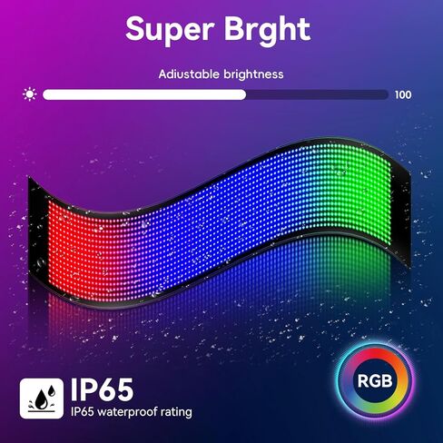 LED Sign - APP Control Scrolling&Stationary Display DIY Programmable Custom Sign Waterproof Flexible USB 5V for Window Ads,Parties Weddings Store Bar Hotel NEMGOME (Black, 27x5in) in Saudi Arabia