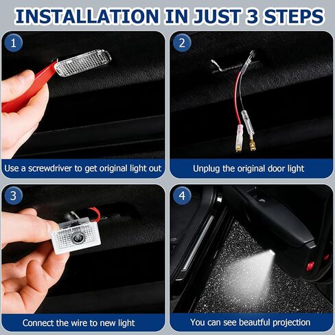 MUOXO Compatible Tesla Car Door Logo Projector, Puddle Light, Car Threshold LED Magnetic Welcome Light for Tesla Model 3,Y,S,X(Only for X Front Door,2016-2021 (2 Pieces) in Kuwait