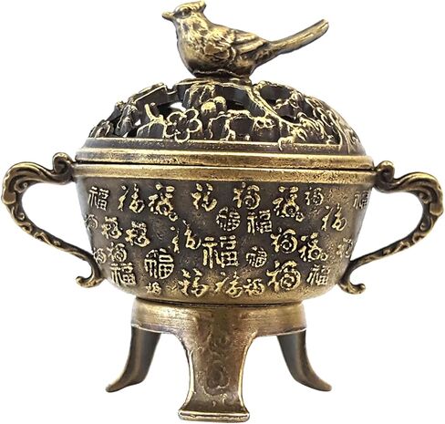 Magpie Lucky Incense Burner Metal Lotus Incense Burner Bowl Incense Holder with Handle Yoga Meditation Home Decor Ancient Style in Saudi Arabia