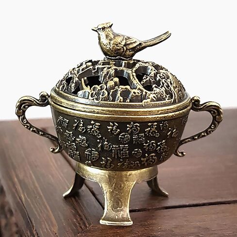 Magpie Lucky Incense Burner Metal Lotus Incense Burner Bowl Incense Holder with Handle Yoga Meditation Home Decor Ancient Style in Saudi Arabia