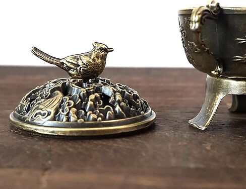 Magpie Lucky Incense Burner Metal Lotus Incense Burner Bowl Incense Holder with Handle Yoga Meditation Home Decor Ancient Style in Saudi Arabia