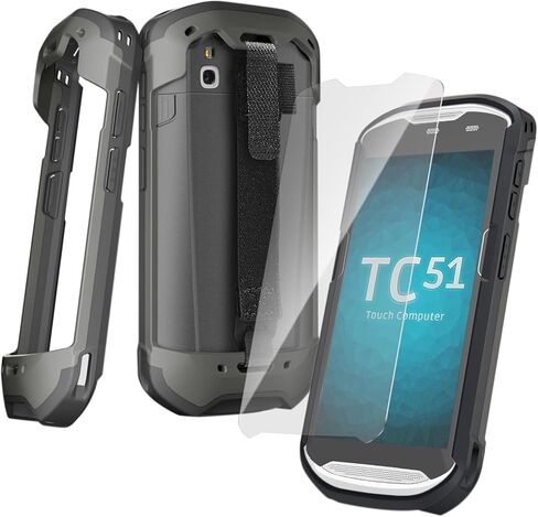 Upgraded Protective Case for Zebra TC51 TC52 TC56 TC57 TC510K Rugged Boot Case Cover for Zebra Scanner TC52x TC57x TC52ax with Hand Strap & Tempered Glass (Blue) in Kuwait