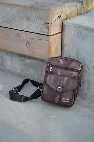 Premium Leather Crossbody Chest Bag – Sling Shoulder Backpack for Men – Compact, Stylish & Travel-Ready in Saudi Arabia