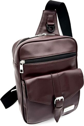 Premium Leather Crossbody Chest Bag – Sling Shoulder Backpack for Men – Compact, Stylish & Travel-Ready in Saudi Arabia