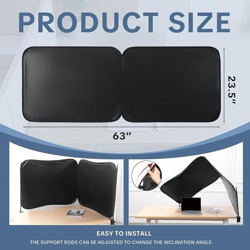 BALAPET Adjustable Angle Cubicle Shade, Foldable Office Cubicle and Desk Shade for Light Sensitive Workers, Portable Cubicle Shade Canopy for Working Partitions Corner Privacy Accessories in Saudi Arabia