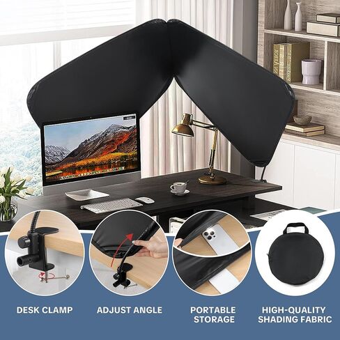 BALAPET Adjustable Angle Cubicle Shade, Foldable Office Cubicle and Desk Shade for Light Sensitive Workers, Portable Cubicle Shade Canopy for Working Partitions Corner Privacy Accessories in Saudi Arabia