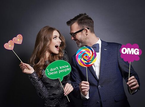 18th Birthday Photo Booth Props - 40 Pieces - Funny Birthday Party Supplies for Him or Her - Photo Booth Decorations, Favors and Gifts in Saudi Arabia