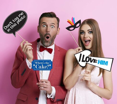 18th Birthday Photo Booth Props - 40 Pieces - Funny Birthday Party Supplies for Him or Her - Photo Booth Decorations, Favors and Gifts in Saudi Arabia