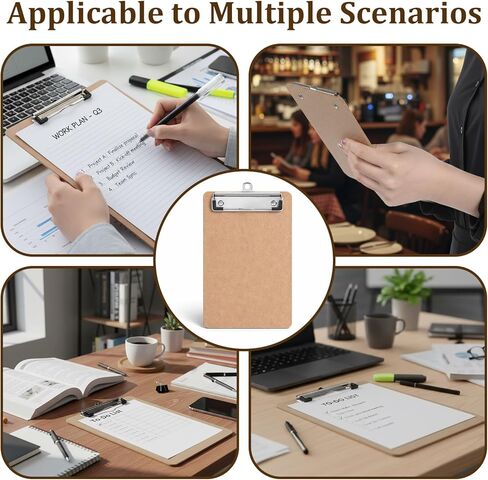 3PCS Mini Clipboards, 7.3 X 4.7 Inch Small Pocket Wood Memo Clipboards, Pocket Clipboard, Mini Clip Board Wood Clipboard for Small Notepads Receipts Tickets in Saudi Arabia