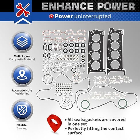 HS26394PT Cylinder Head Gasket Set Compatible with Sequoia Tundra Land Cruiser GX460 LX570 4.6L 5.7L V8 2007-2019 in Saudi Arabia