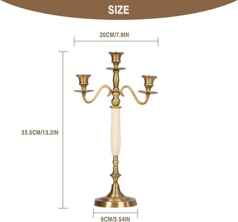 Christmas Candlestick Large 3/5 Arms Metal Candelabra Wedding Event Candelabra Candlestick Candleholders for Wedding Dining Table Xmas Party Home Decor in Kuwait