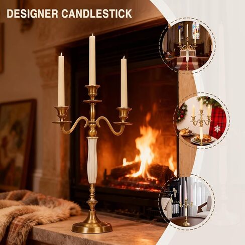 Christmas Candlestick Large 3/5 Arms Metal Candelabra Wedding Event Candelabra Candlestick Candleholders for Wedding Dining Table Xmas Party Home Decor in Kuwait