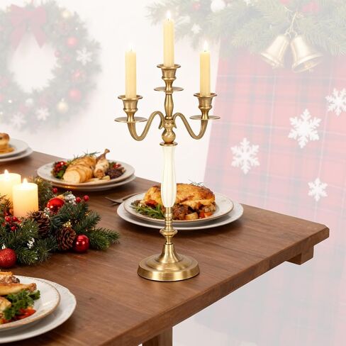 Christmas Candlestick Large 3/5 Arms Metal Candelabra Wedding Event Candelabra Candlestick Candleholders for Wedding Dining Table Xmas Party Home Decor in Kuwait