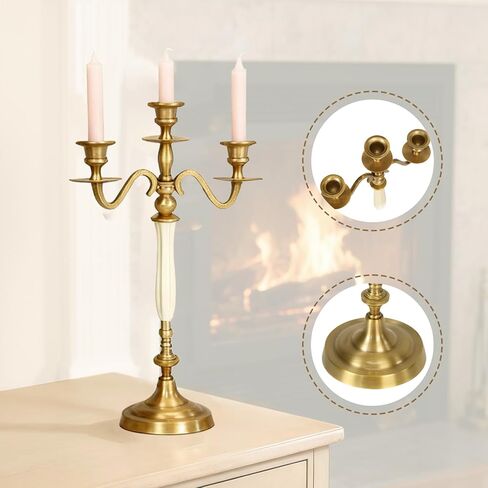 Christmas Candlestick Large 3/5 Arms Metal Candelabra Wedding Event Candelabra Candlestick Candleholders for Wedding Dining Table Xmas Party Home Decor in Kuwait