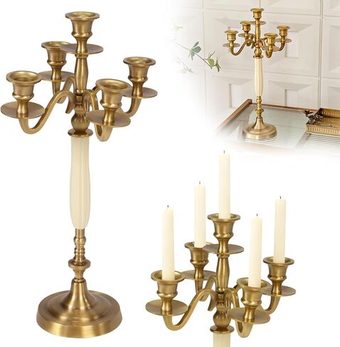Generic 3/5 Candle Metal Candelabra Candlestick Candlestick Holders Wedding Event Candelabra for Wedding Dining Table Xmas Party Home Decor in Kuwait
