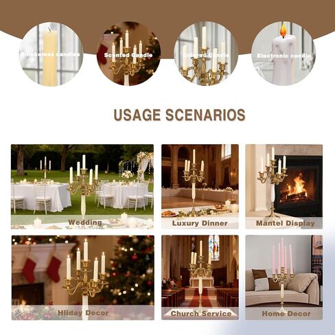 Generic 3/5 Candle Metal Candelabra Candlestick Candlestick Holders Wedding Event Candelabra for Wedding Dining Table Xmas Party Home Decor in Kuwait