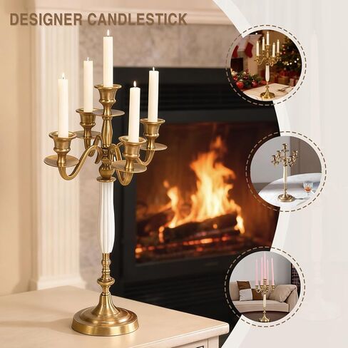 Generic 3/5 Candle Metal Candelabra Candlestick Candlestick Holders Wedding Event Candelabra for Wedding Dining Table Xmas Party Home Decor in Kuwait