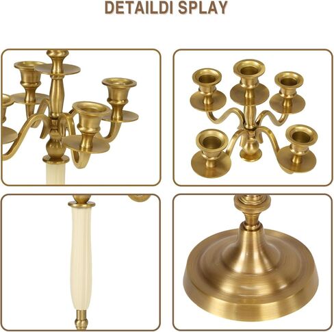 Generic 3/5 Candle Metal Candelabra Candlestick Candlestick Holders Wedding Event Candelabra for Wedding Dining Table Xmas Party Home Decor in Kuwait