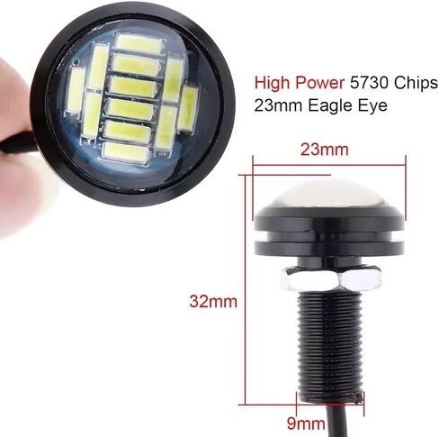 10 قطعة 23 مللي متر LED عين النسر أضواء 12 فولت ثنائي اللون 4014 12 SMD سيارة النهار تشغيل أضواء بقعة مصباح إشارة أبيض أصفر احتياطية وقوف السيارات لمبة in Kuwait