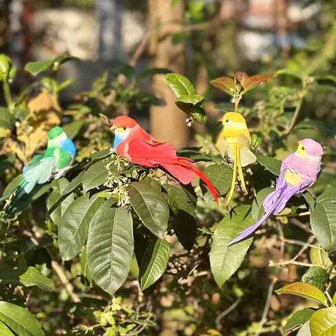 12 قطعة مشبك الطيور الاصطناعية على الطيور ديكور الربيع والصيف الحلي لشجرة ساحة الفناء إكليل تصاميم زهرة ترتيبات الزهور ديكور الحديقة in Kuwait