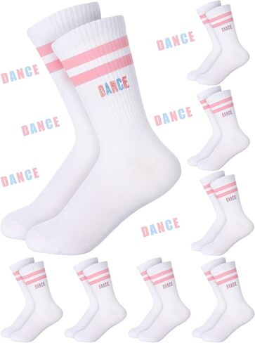 Dance Themed Embroidered Crew Socks Valentines Dance Team Gifts Bulk for Teacher Dancer Lovers Women in Saudi Arabia