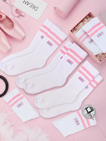 Dance Themed Embroidered Crew Socks Valentines Dance Team Gifts Bulk for Teacher Dancer Lovers Women in Saudi Arabia
