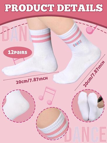 Dance Themed Embroidered Crew Socks Valentines Dance Team Gifts Bulk for Teacher Dancer Lovers Women in Saudi Arabia
