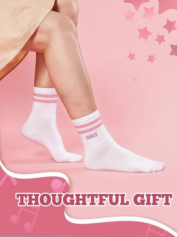Dance Themed Embroidered Crew Socks Valentines Dance Team Gifts Bulk for Teacher Dancer Lovers Women in Kuwait