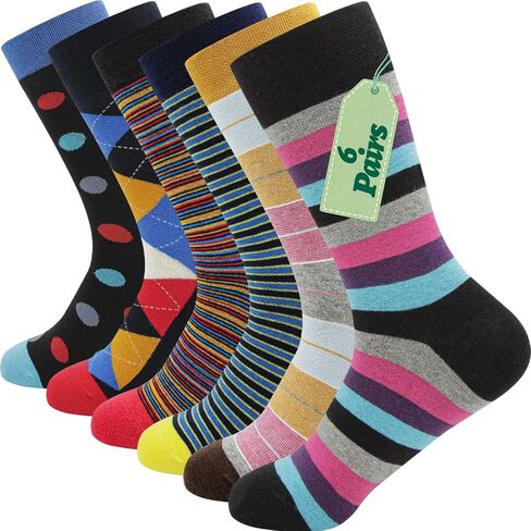Colorful Striped Socks for Women Cotton Casual Work Running Black White Grey Socks Size 7-9 and 9-11 6 Pairs in Saudi Arabia