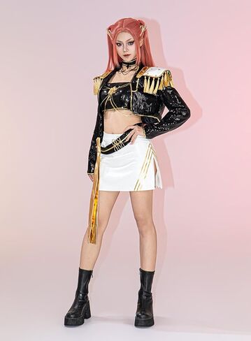 OSIAS Women Mira Cosplay Costume Golden Stage Outfit Black With Sequined Design in Saudi Arabia