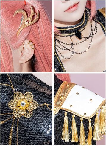 OSIAS Women Mira Cosplay Costume Golden Stage Outfit Black With Sequined Design in Saudi Arabia