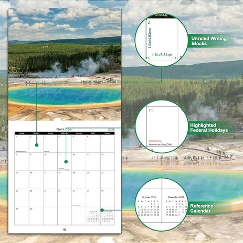 Calendar 2026-2027 - 2026-2027 Wall Calendar: APR.2026 - SEP.2027, 12" x 24" (Opened), Full Page Monthly View, Thick & Sturdy Paper for Gift, Perfect Nature Calendar Organizing & Planning in Saudi Arabia