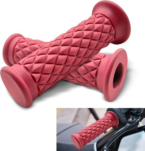 Motorcross Handle Grips, Dirt Bike Grips, Rubber Anti-Slip Universal Handlebar Racing Grip, Car Accessories Motorcycle Comfort Hand Handlebar Grip for Motocross Scooter Dirt Bike (Black) in Saudi Arabia