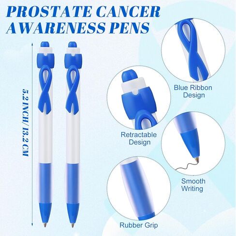 12 Sets Colon Cancer Awareness Notepads Blue Ribbon Retractable Pens Prostate Colorectal Colon Notebooks Ribbon Ballpoint Pens Survivor Fighter Charity Fundraising Event Gift in Saudi Arabia