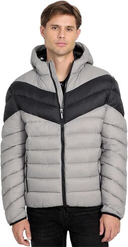 GUESS Men's New Jacob Color Block Hooded Jacket in Saudi Arabia