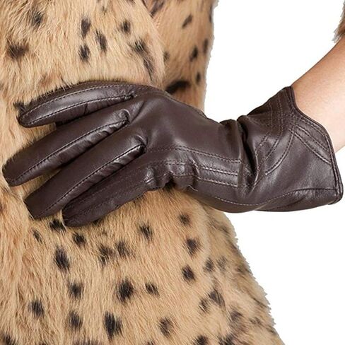 Leather Glove-Gloves-Women’s Lambskin Leather Handwear with Cashmere Lining –Soft, Warm Winter Dress & Driving Accessory in Saudi Arabia