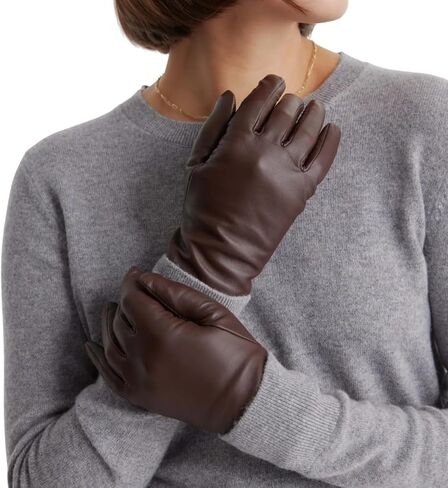 Leather Glove-Gloves-Women’s Lambskin Leather Handwear with Cashmere Lining –Soft, Warm Winter Dress & Driving Accessory in Saudi Arabia