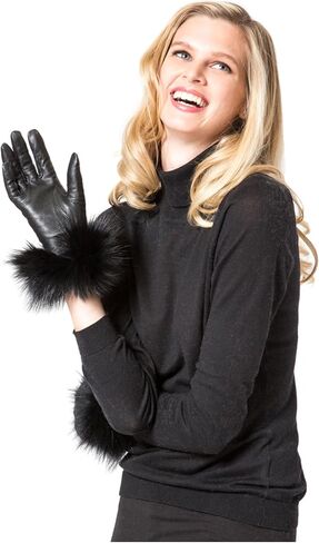 Leather Glove-Gloves-Women’s Lambskin Leather Handwear with Cashmere Lining –Soft, Warm Winter Dress & Driving Accessory in Saudi Arabia