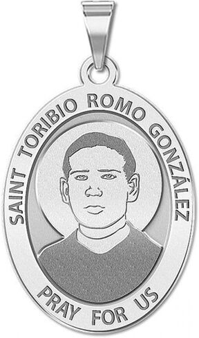 PicturesOnGold.com Saint Toribio ROMO Gonzalez - Oval Religious Medal - 3/4 Inch X 1 Inch in Sterling Silver in Saudi Arabia