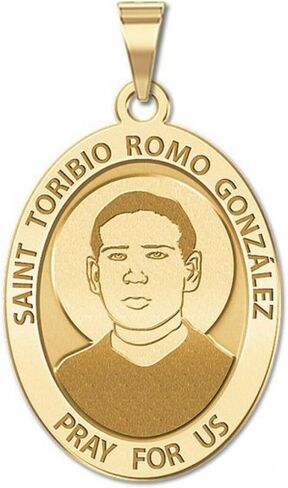 PicturesOnGold.com Saint Toribio ROMO Gonzalez - Oval Religious Medal - 3/4 Inch X 1 Inch in Sterling Silver in Saudi Arabia