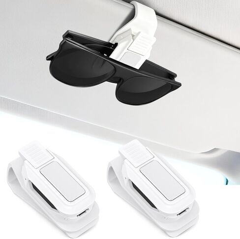 حامل نظارات شمسية من Dsycar مكون من قطعتين للسيارة، مشبك حامل للنظارات الشمسية يعمل بيد واحدة، تخزين سهل الوصول للقيادة، مشبك نظارات عالمي متوافق مع جميع النظارات (أسود) in Kuwait