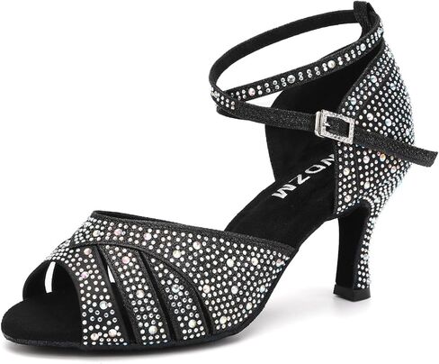 SWDZM Women Rhinestone Ballroom Dance Shoes Latin Salsa Performance Dancing Shoes in Saudi Arabia