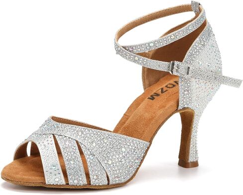 SWDZM Women Rhinestone Ballroom Dance Shoes Latin Salsa Performance Dancing Shoes in Saudi Arabia