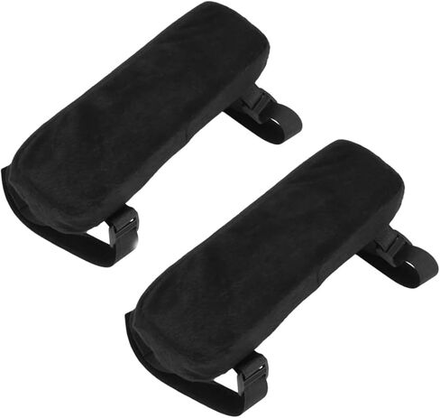 1 Pair Memory Foam Chair Armrest Pads - Universal Comfortable Office Chair Arm Rest Covers for Elbows (Black) in Kuwait