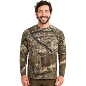 تي شيرت Realtree and Mossy Camo Crewneck بأكمام طويلة للجنسين من القطن للصيد in Kuwait
