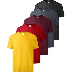 تي شيرت ليتل بيوتي للرجال من القطن برقبة دائرية وأكمام قصيرة تي شيرت قابل للتنفس وماص للرطوبة متعدد العبوات in Kuwait