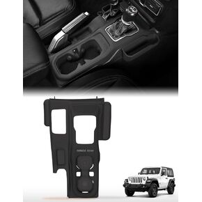 JROAD 3-in-1 Silicone Center Console Liner Tray for Jeep Wrangler JL/JLU & Gladiator JT 2018-2025 | Non-Slip Cup Holder Mat & Center Console Protector Liner Pad& Side Storage Pocket (Black) in Kuwait