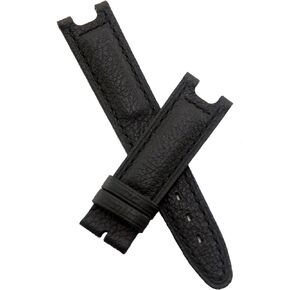 19mm Black Buffalo Grain Genuine Leather Pin Buckle Watchband with Black Stitching to fit TAG Heuer S/el (SEL Sport Elegance) models in Kuwait