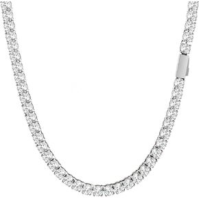 SDA مثلج خارج الماس تنس سلسلة قلادة الفولاذ المقاوم للصدأ المياه والدليل لا تتلاشى القلائد للنساء والرجال 3.0 مم / 4.0 مم / 5.0 مم جولة 5A زركونيا مكعب in Kuwait